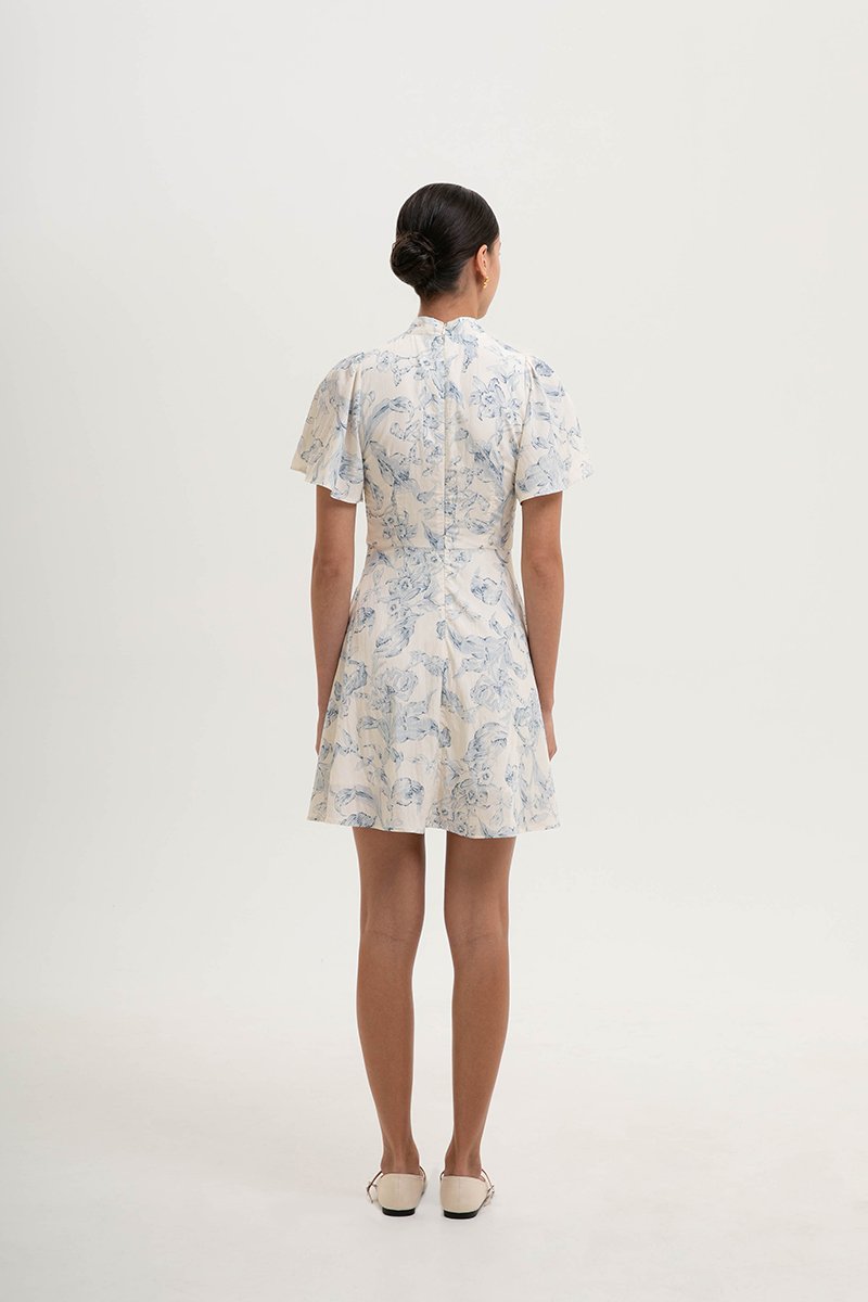 *PREORDER* ETHEL FLORAL PRINTED CHEONGSAM MINI DRESS