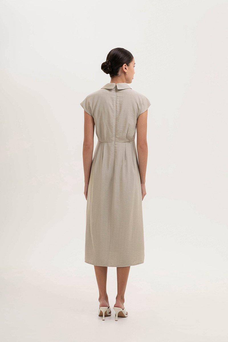 AISLING TEXTURED BUTTONDOWN MIDI SHIRT DRESS