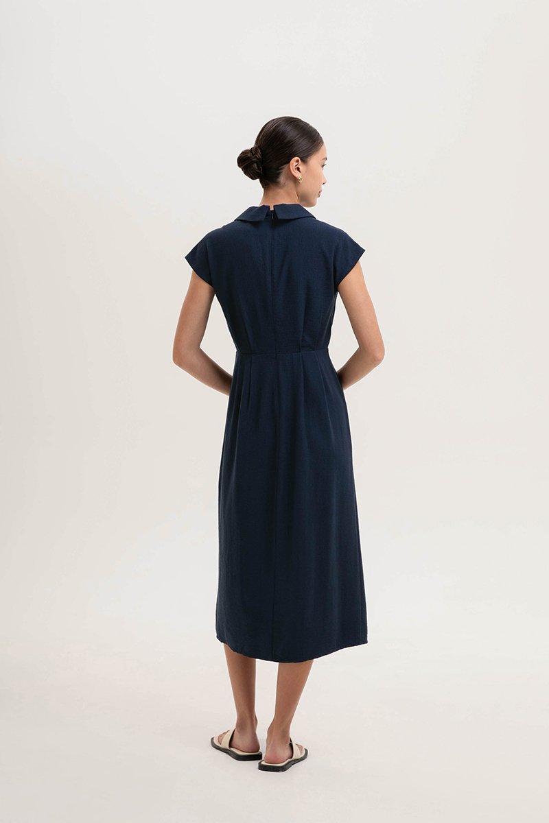 AISLING TEXTURED BUTTONDOWN MIDI SHIRT DRESS