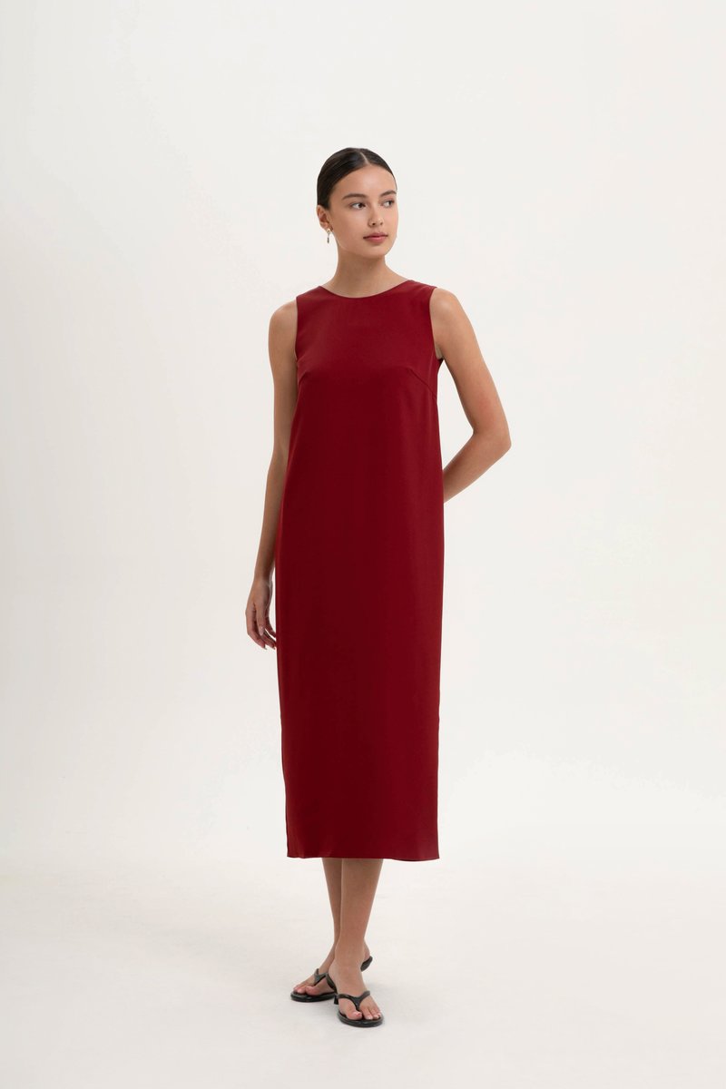 NADIN V BACK COLUMN DRESS