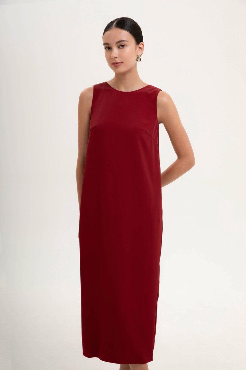 NADIN V BACK COLUMN DRESS