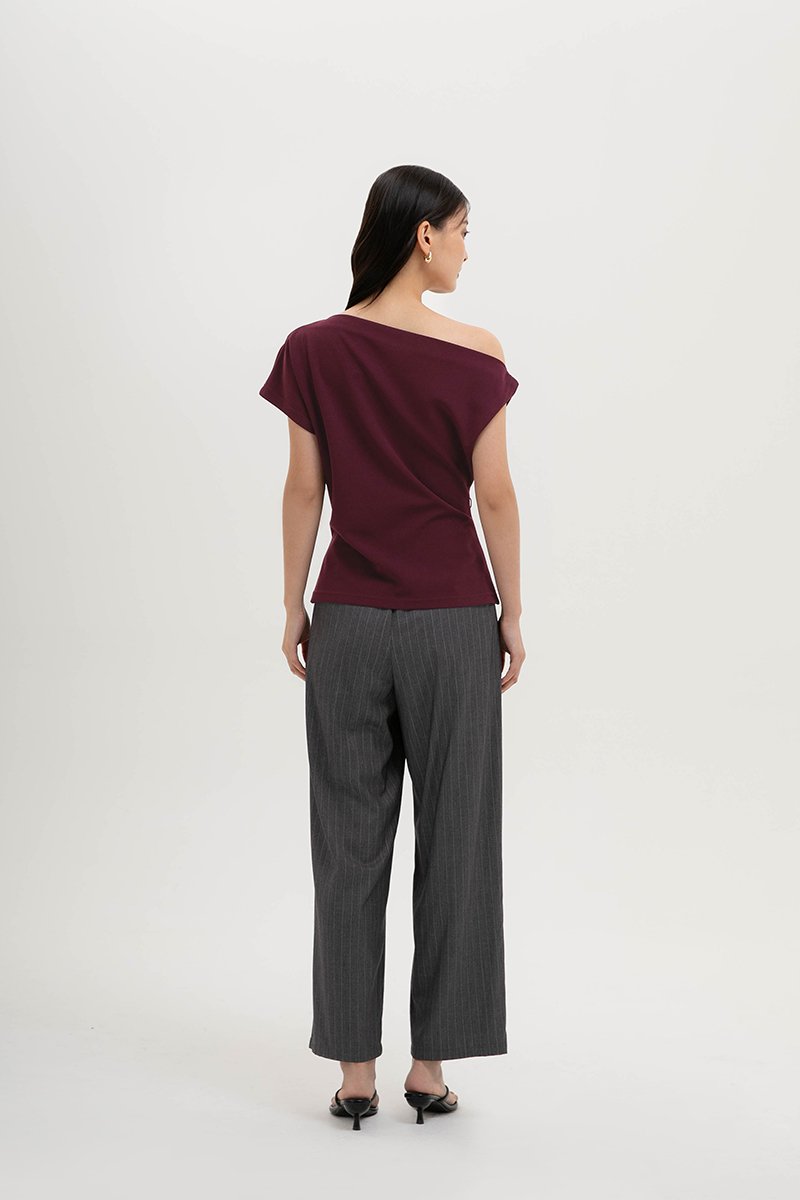 AMIRA ASYMMETRIC OFF SHOULDER TOP W BELT