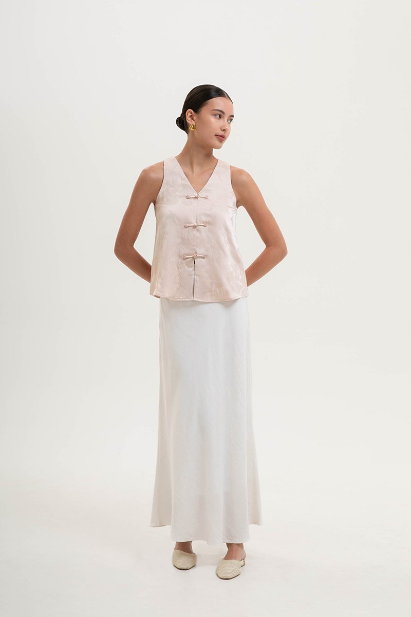 KAMILIA BUTTONDOWN SATIN CHEONGSAM TOP