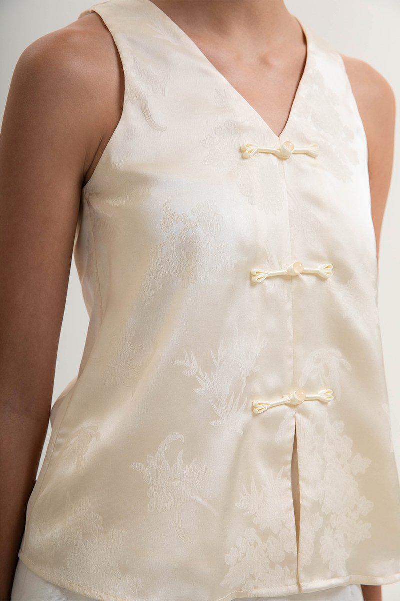 KAMILIA BUTTONDOWN SATIN CHEONGSAM TOP