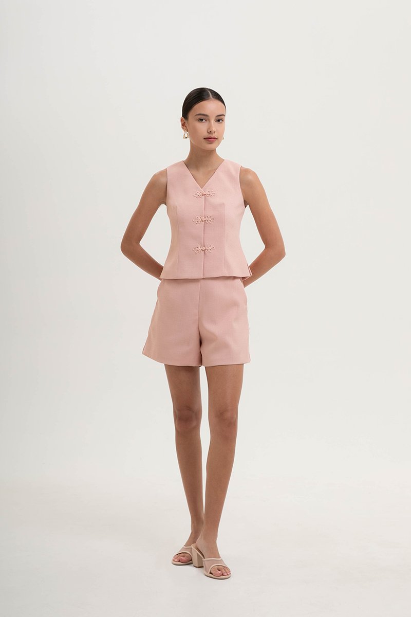 YUI CHEONGSAM TWEED VEST TOP