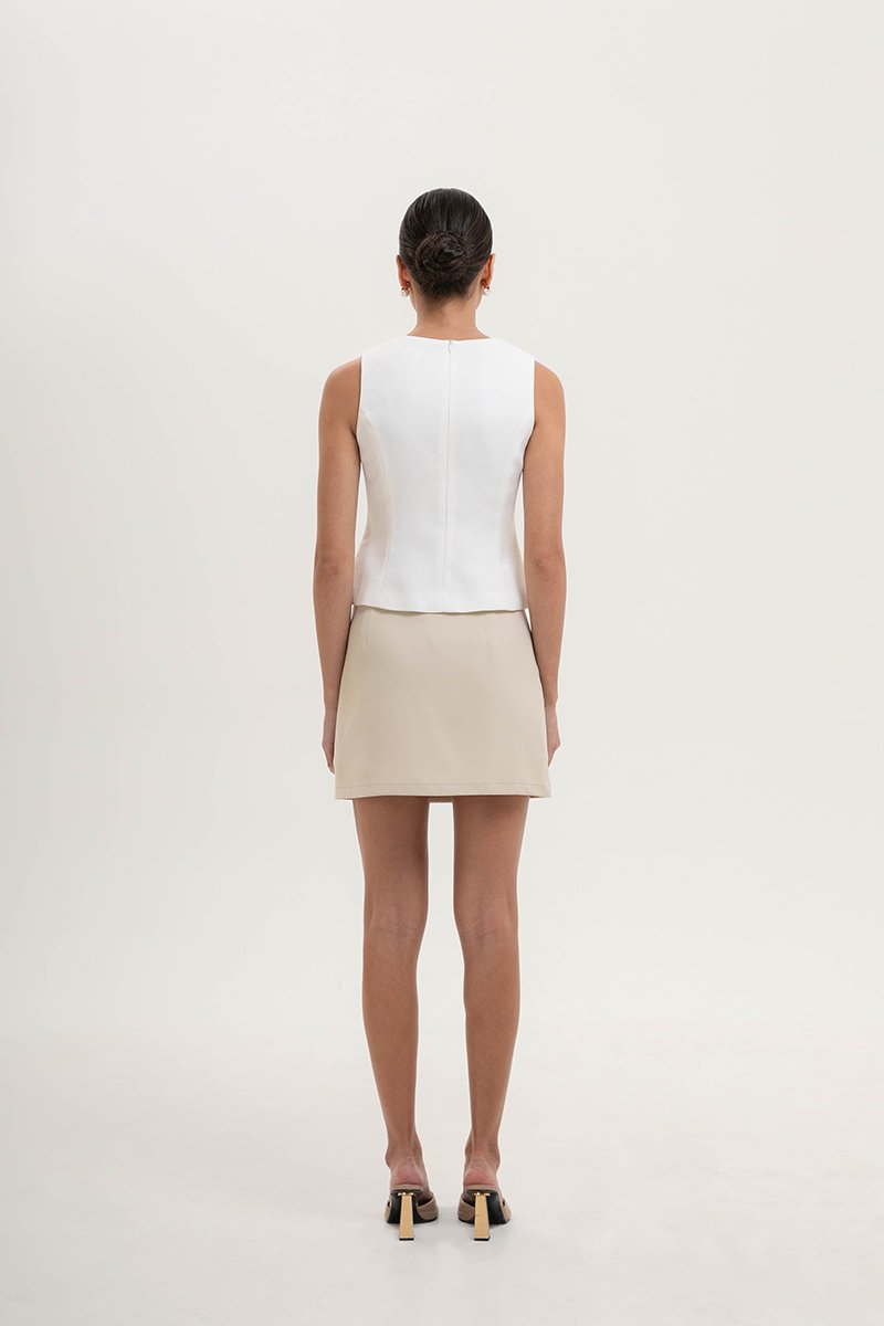 YUI CHEONGSAM TWEED VEST TOP