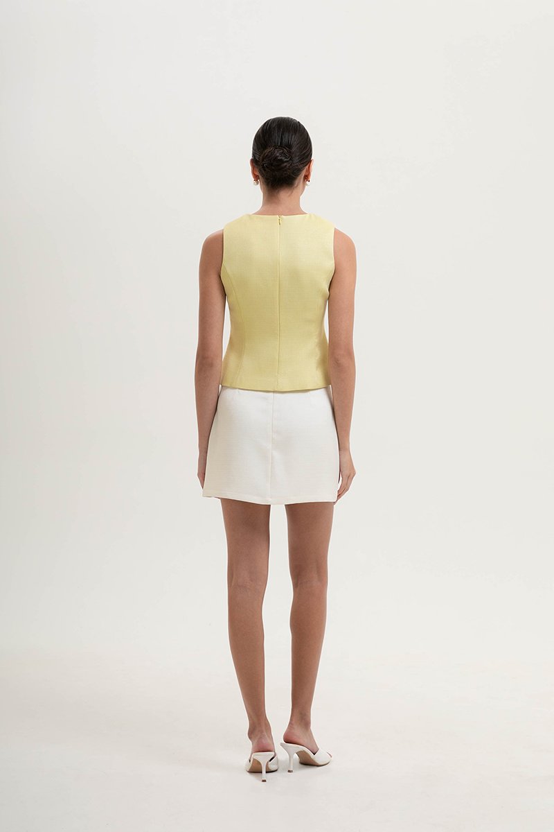 YUI CHEONGSAM TWEED VEST TOP