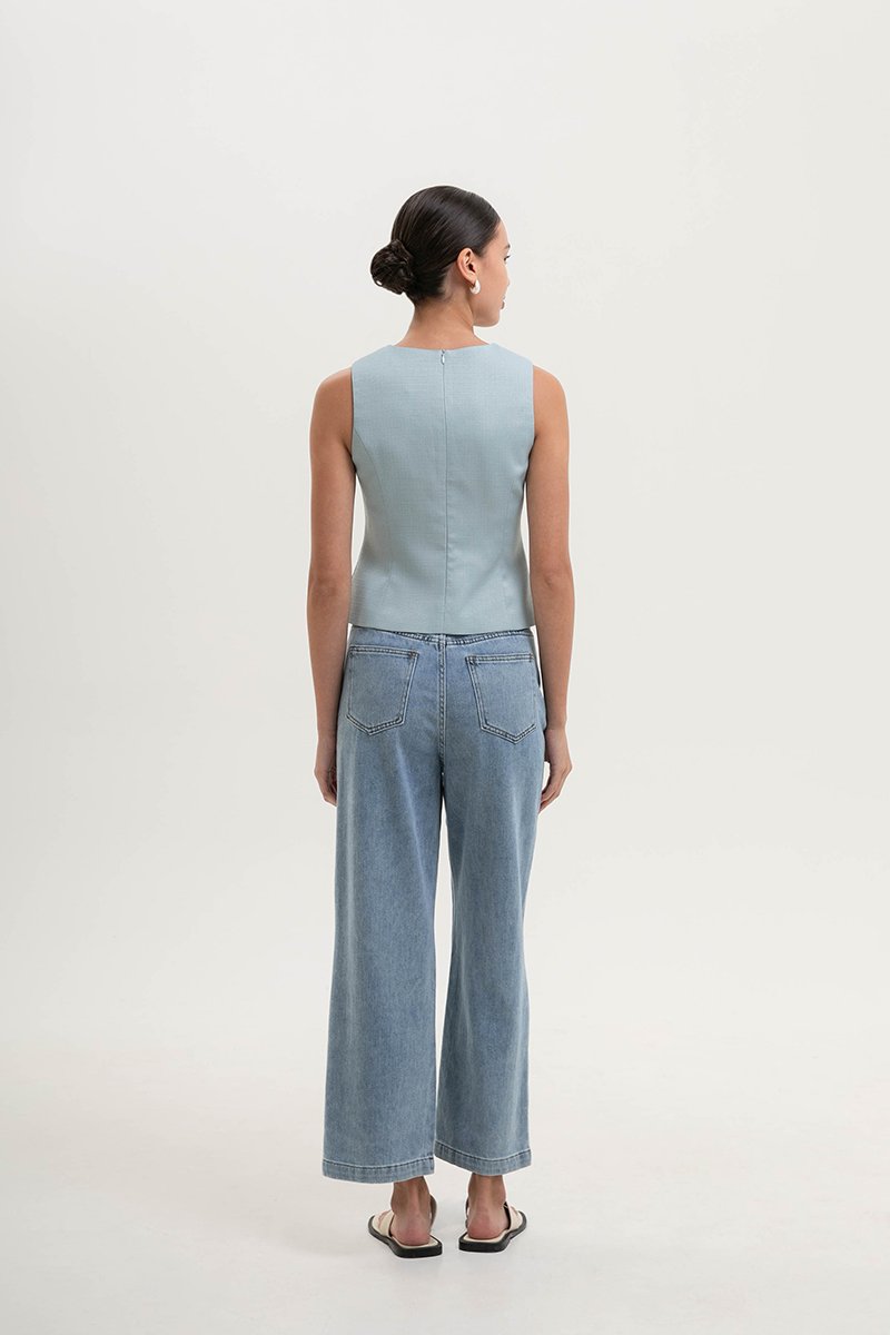 YUI CHEONGSAM TWEED VEST TOP