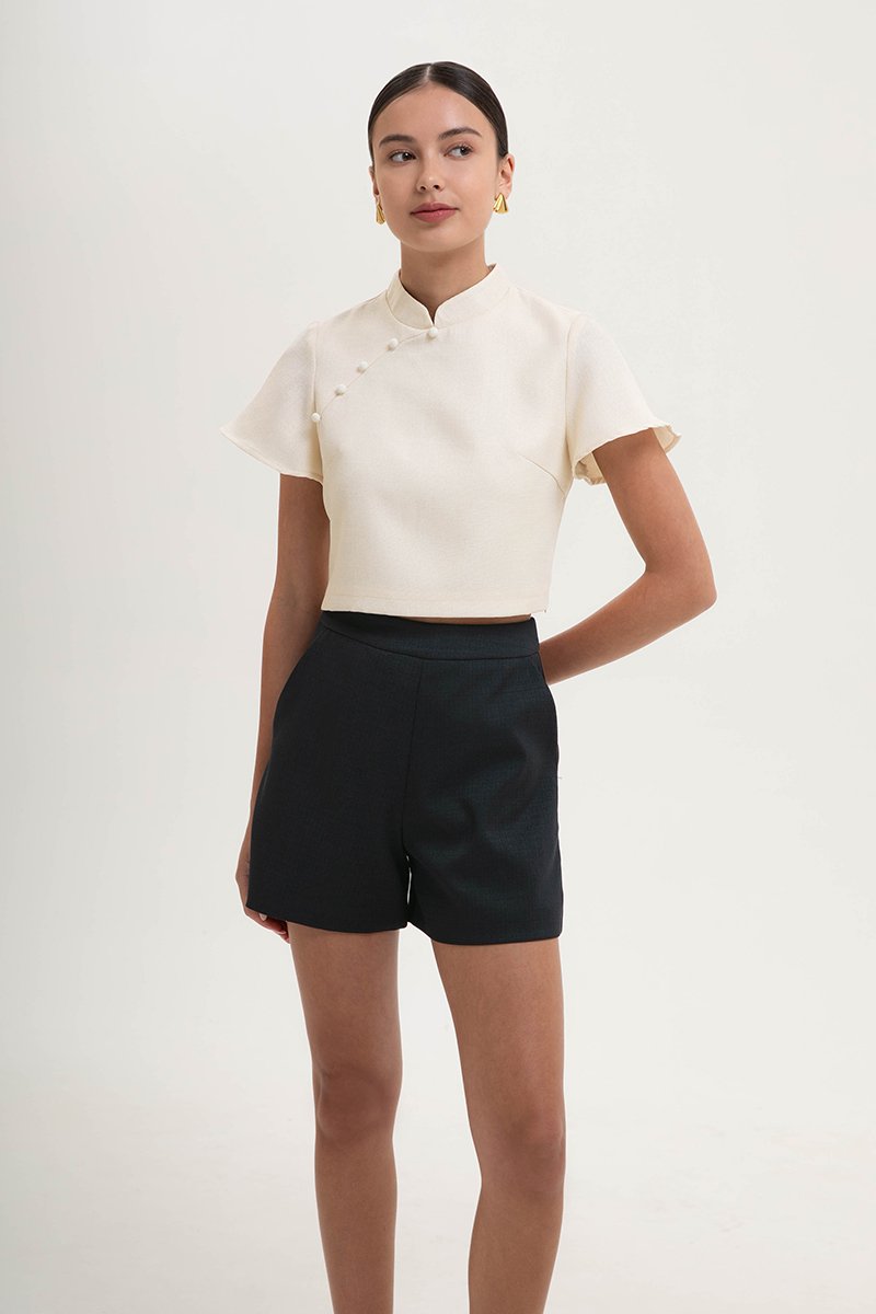 RUE HIGH WAISTED TEXTURED SHORTS