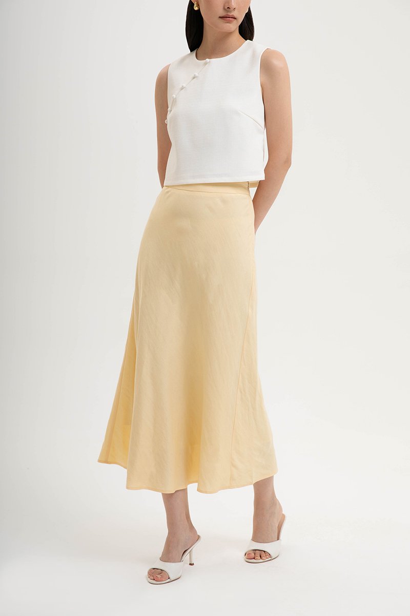 KELSY LINEN MIDI SKIRT