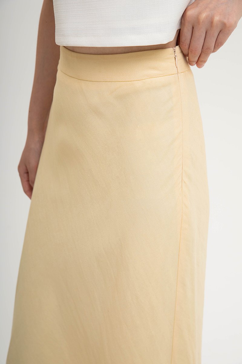 KELSY LINEN MIDI SKIRT