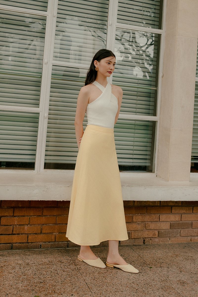KELSY LINEN MIDI SKIRT