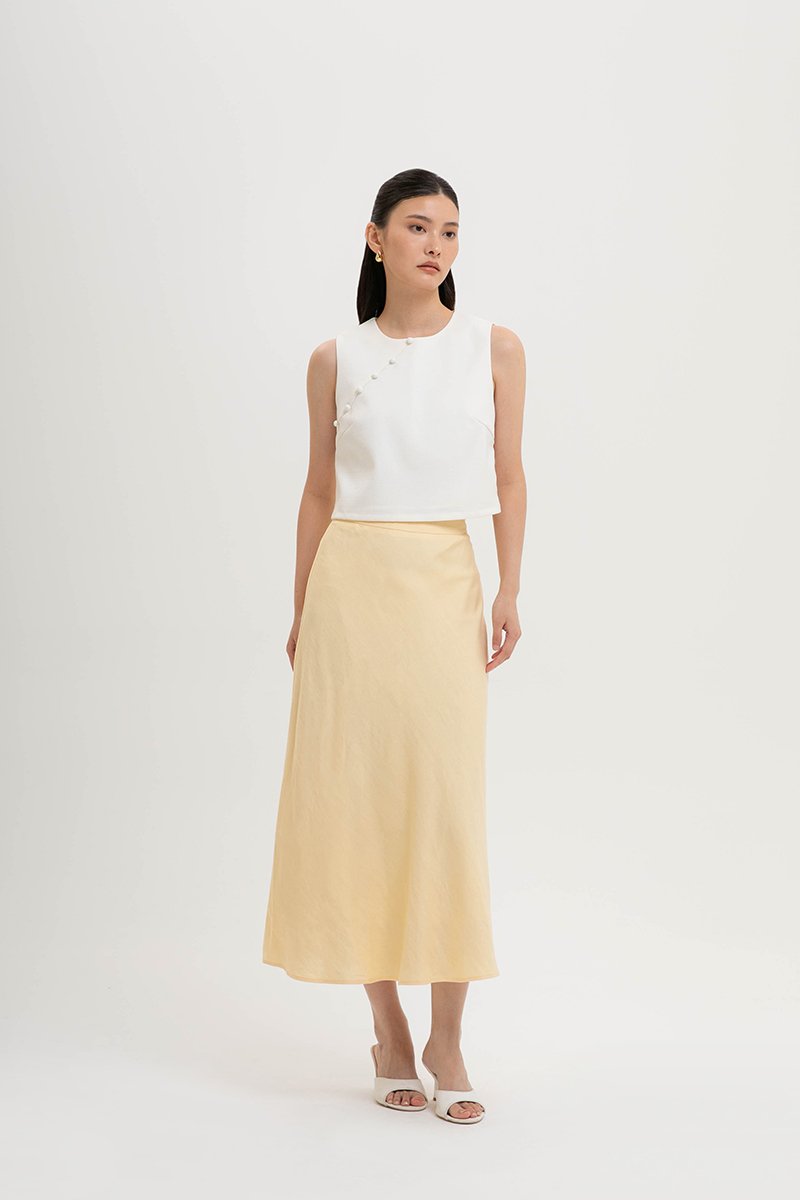 KELSY LINEN MIDI SKIRT