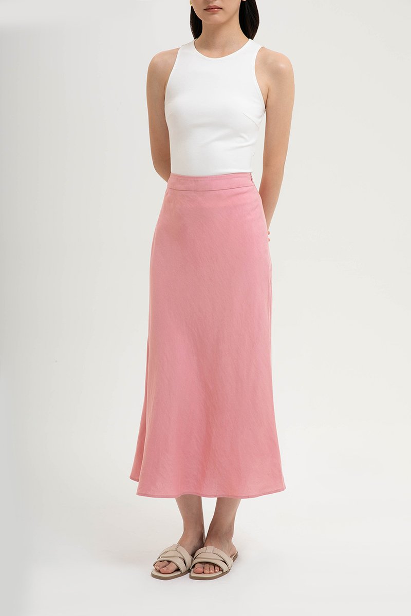 KELSY LINEN MIDI SKIRT