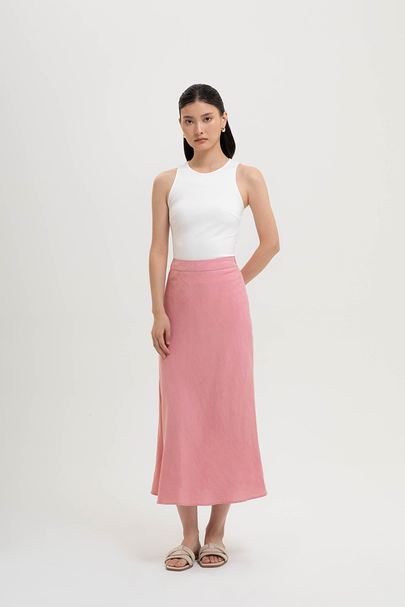 KELSY LINEN MIDI SKIRT