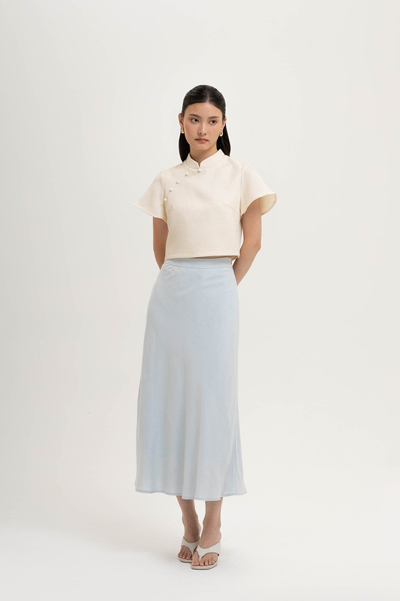 KELSY LINEN MIDI SKIRT