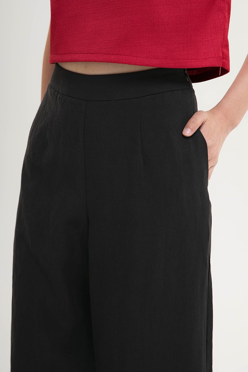 ELAN WIDE LEG LINEN PANTS