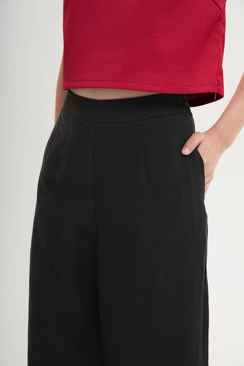 ELAN WIDE LEG LINEN PANTS