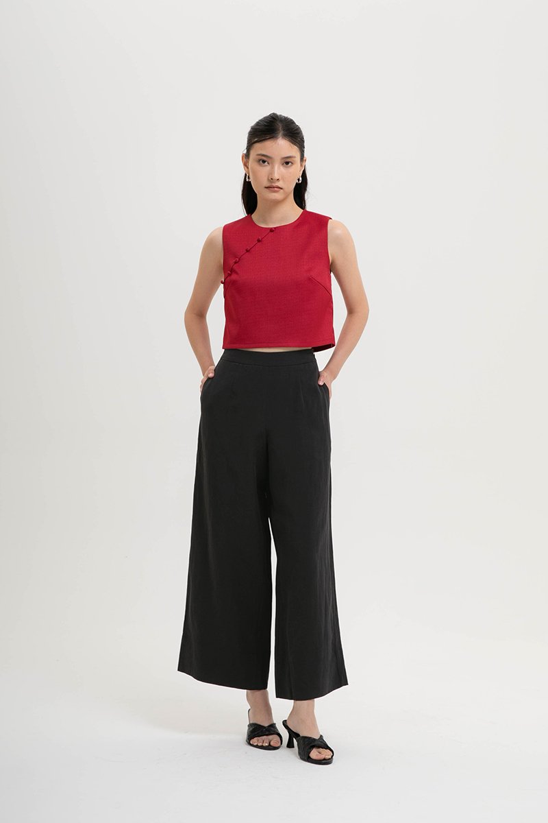 ELAN WIDE LEG LINEN PANTS