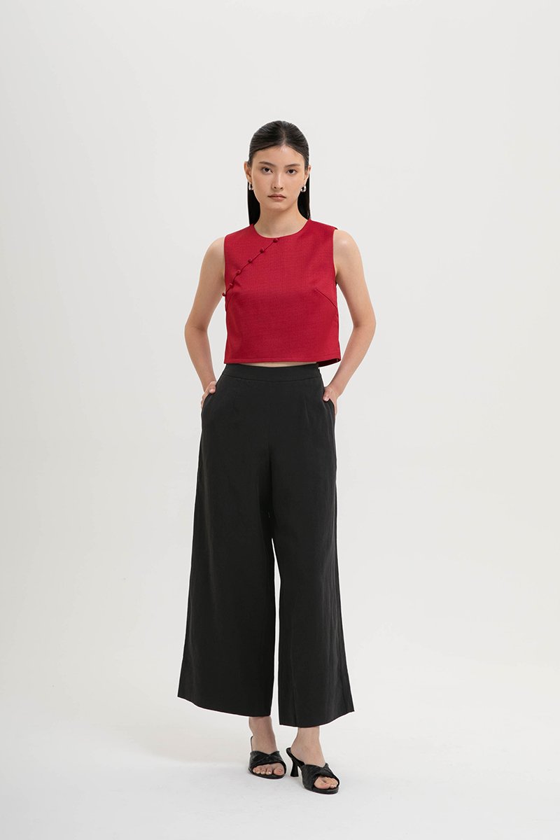 ELAN WIDE LEG LINEN PANTS