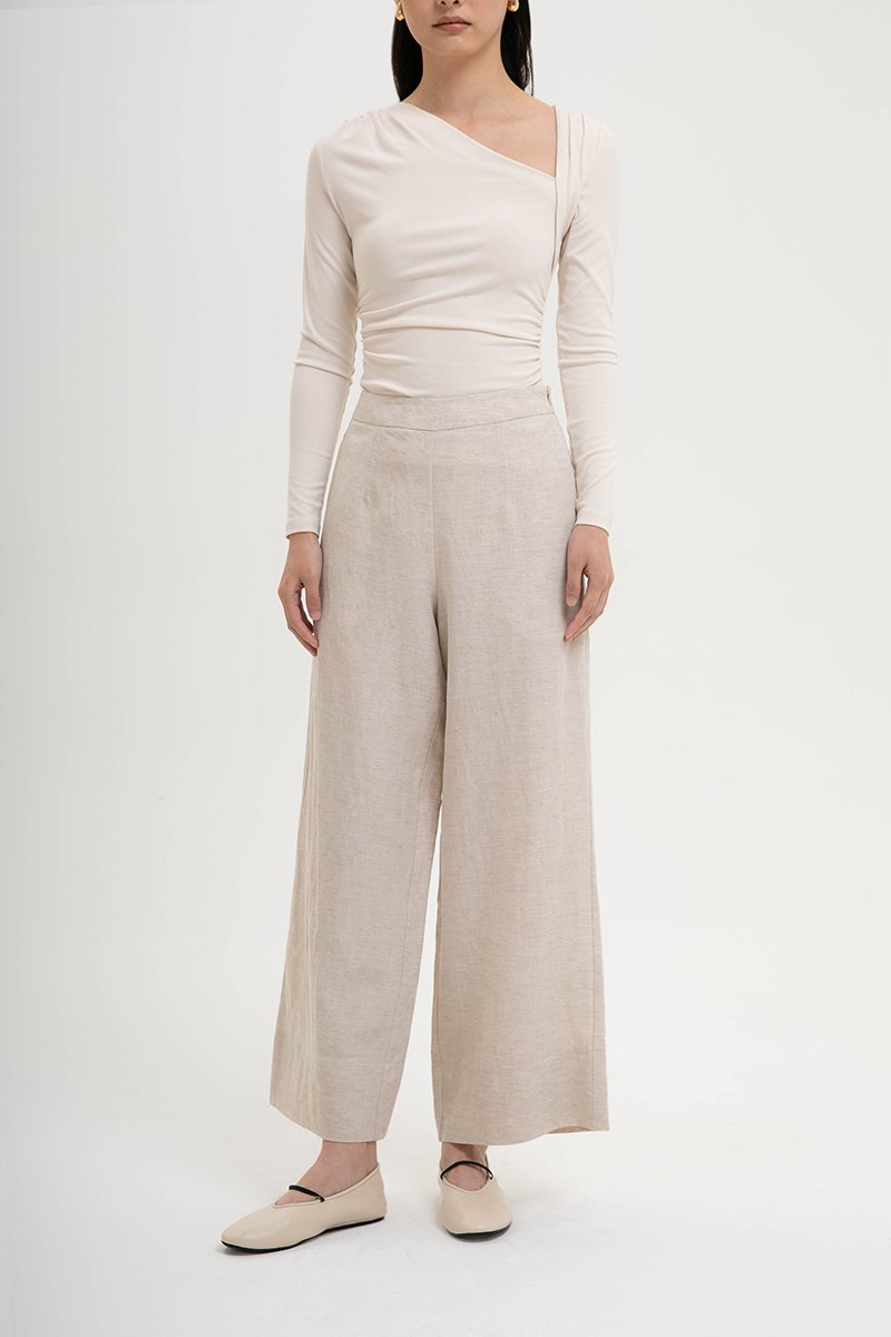 ELAN WIDE LEG LINEN PANTS