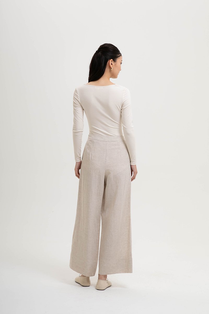 ELAN WIDE LEG LINEN PANTS