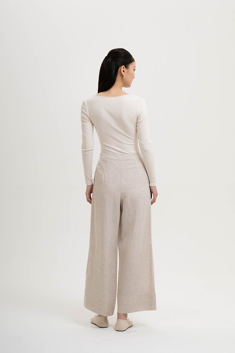 ELAN WIDE LEG LINEN PANTS