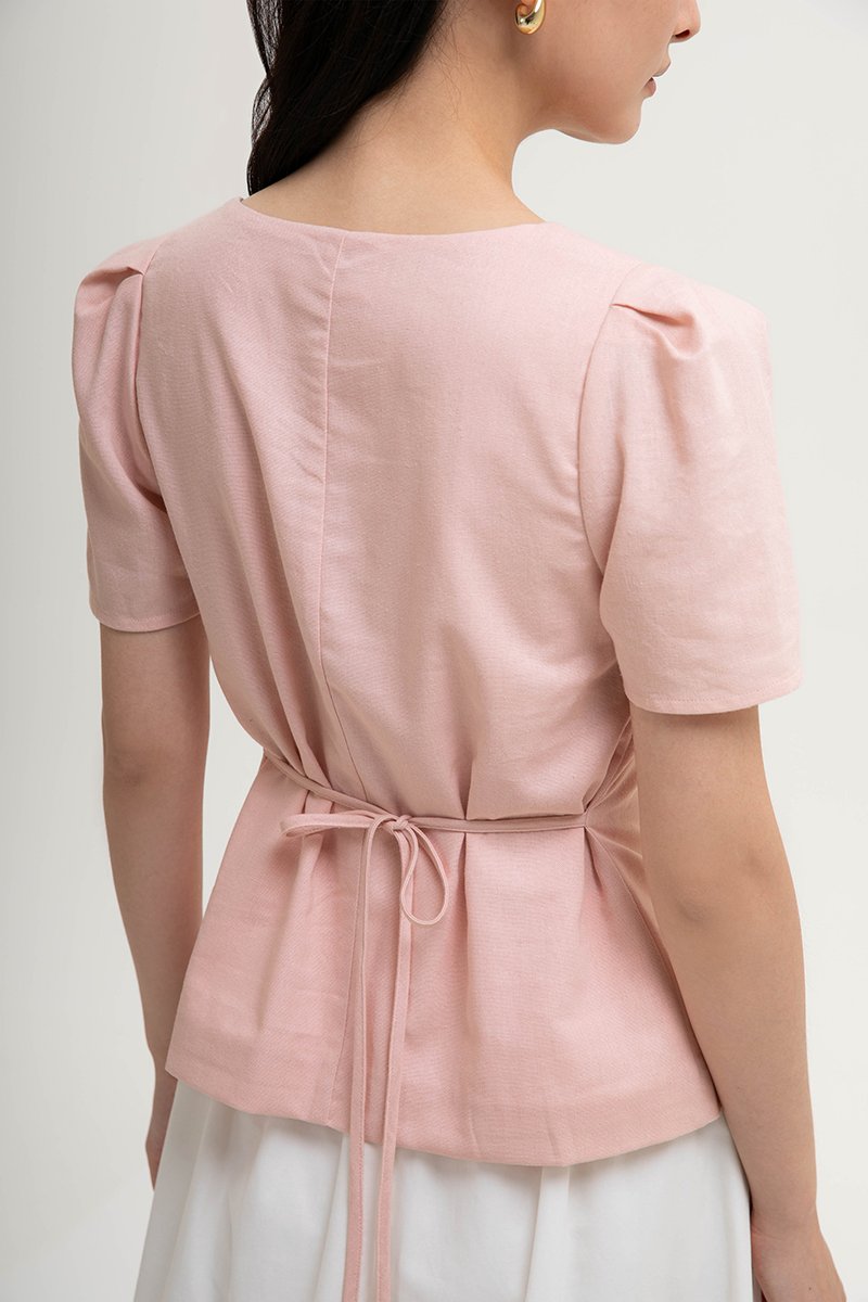 MEGHAN SHORT SLEEVE VEST LINEN TOP