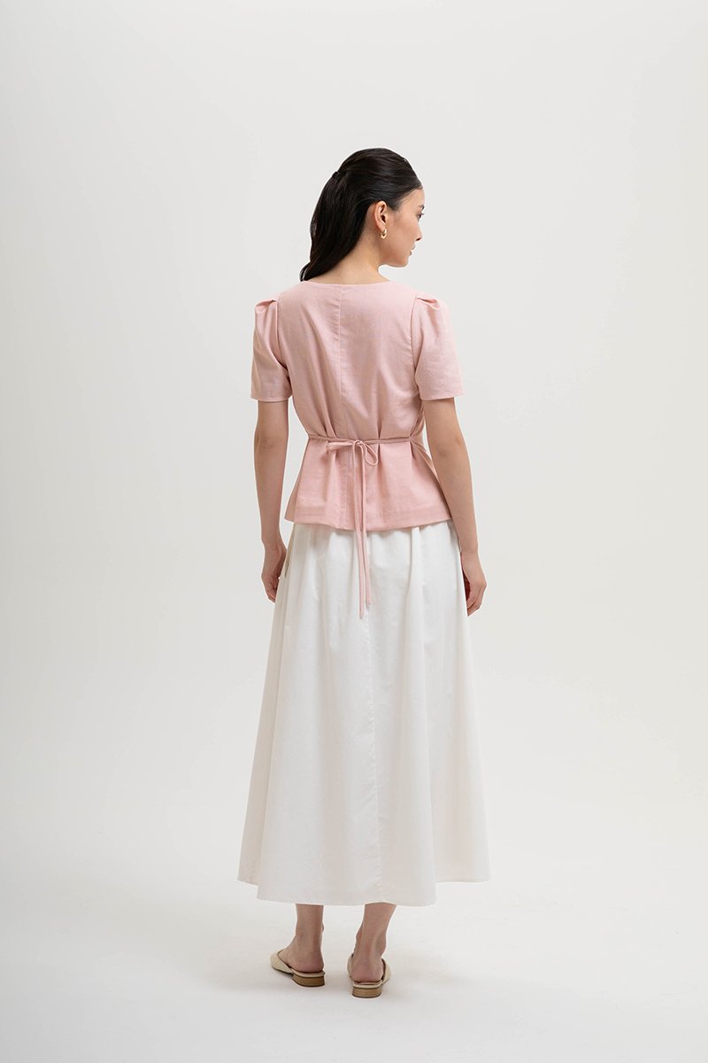 MEGHAN SHORT SLEEVE VEST LINEN TOP