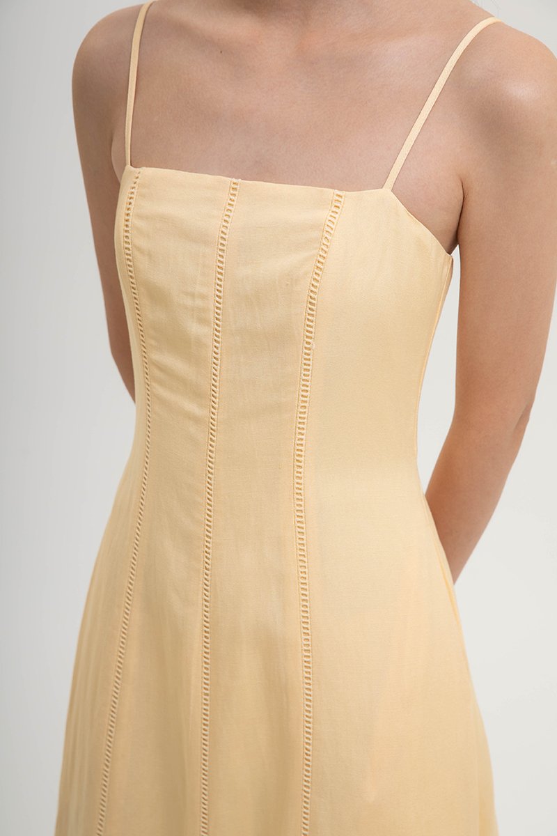 JOVELLE LACE TRIM CAMI LINEN DRESS