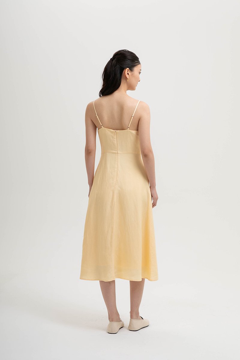 JOVELLE LACE TRIM CAMI LINEN DRESS