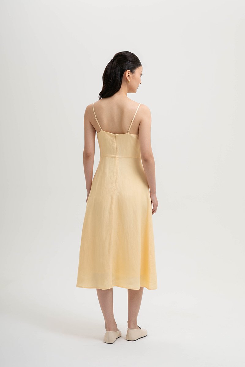 JOVELLE LACE TRIM CAMI LINEN DRESS