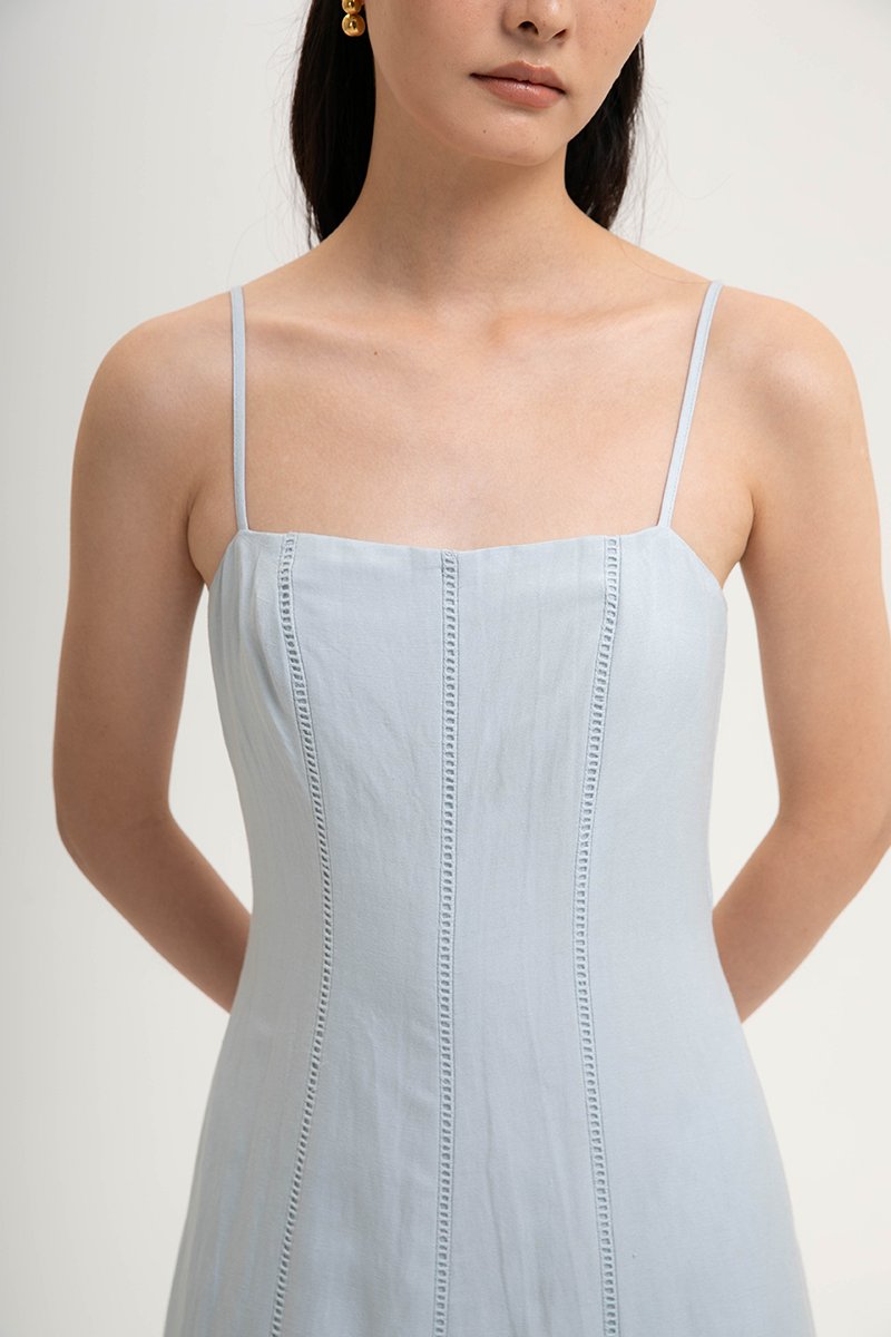 JOVELLE LACE TRIM CAMI LINEN DRESS