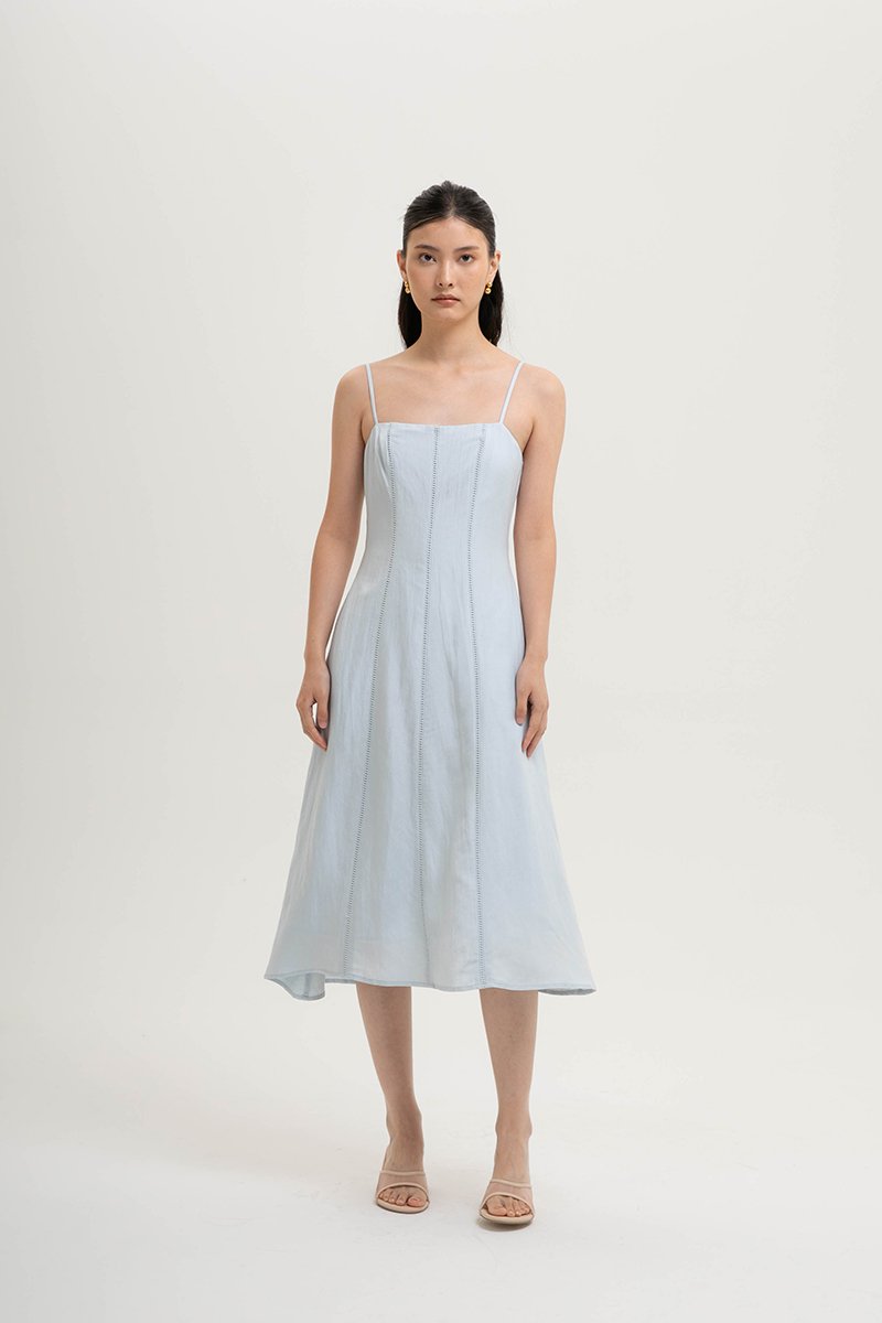 JOVELLE LACE TRIM CAMI LINEN DRESS
