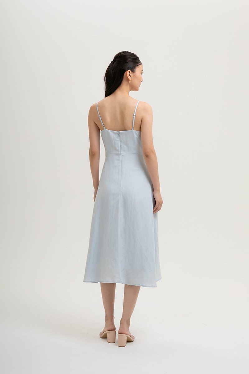 JOVELLE LACE TRIM CAMI LINEN DRESS