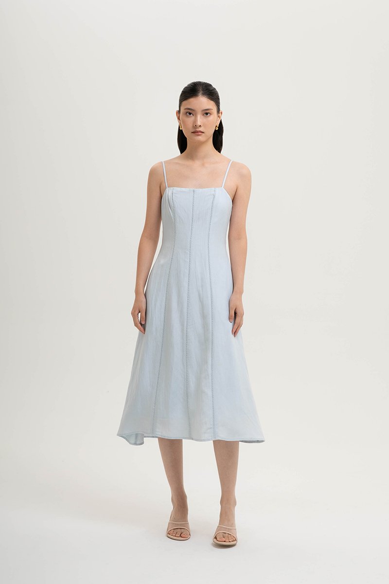 JOVELLE LACE TRIM CAMI LINEN DRESS