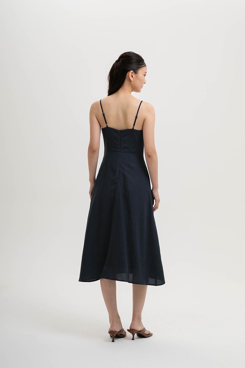 JOVELLE LACE TRIM CAMI LINEN DRESS