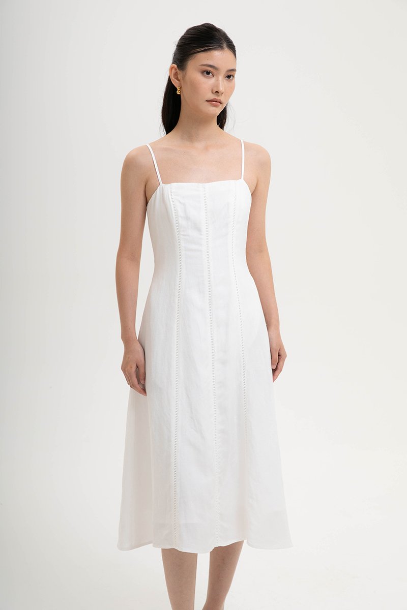 JOVELLE LACE TRIM CAMI LINEN DRESS