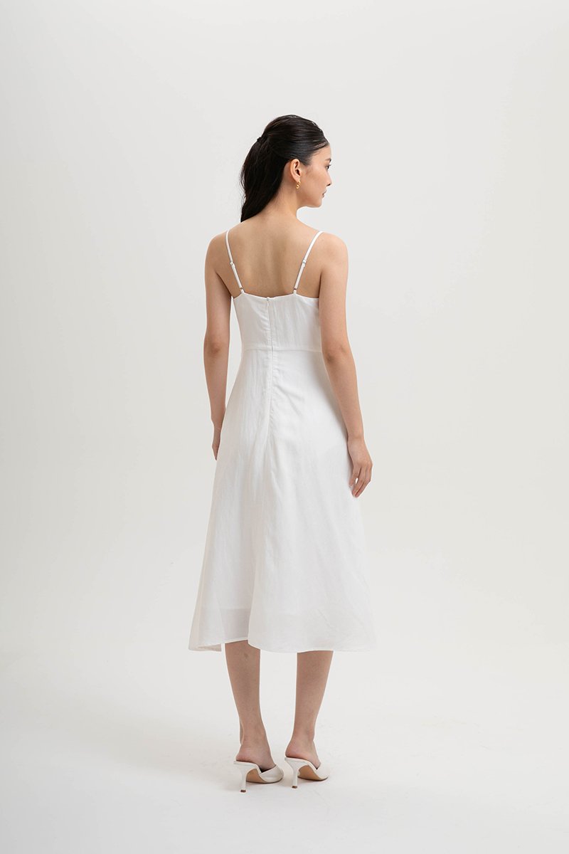 JOVELLE LACE TRIM CAMI LINEN DRESS