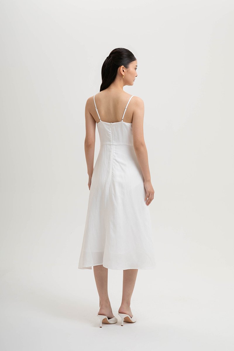 JOVELLE LACE TRIM CAMI LINEN DRESS