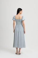 KELSEY SMOCKED PUFF SLEEVES GINGHAM DRESS