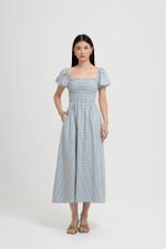 KELSEY SMOCKED PUFF SLEEVES GINGHAM DRESS