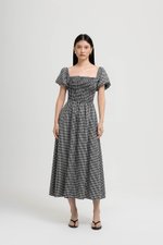 KELSEY SMOCKED PUFF SLEEVES GINGHAM DRESS