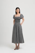 KELSEY SMOCKED PUFF SLEEVES GINGHAM DRESS