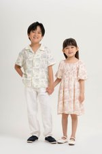 KIDS HARVEST PUFF SLEEVE SMOCKED DRESS