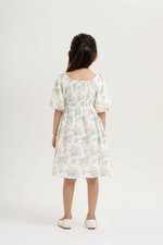 KIDS HARVEST PUFF SLEEVE SMOCKED DRESS