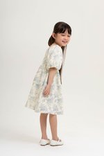 KIDS HARVEST PUFF SLEEVE SMOCKED DRESS