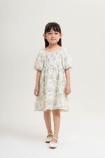 KIDS HARVEST PUFF SLEEVE SMOCKED DRESS