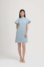 AIKIRA SHIFT CHEONGSAM TWEED DRESS