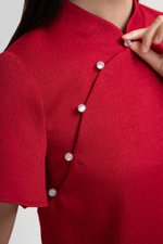 AIKIRA SHIFT CHEONGSAM TWEED DRESS